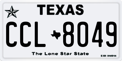 TX license plate CCL8049