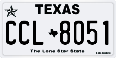 TX license plate CCL8051