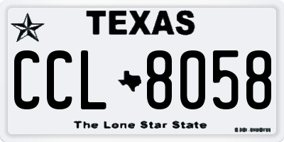 TX license plate CCL8058