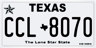 TX license plate CCL8070
