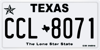 TX license plate CCL8071
