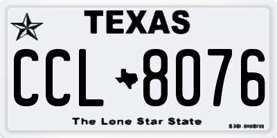 TX license plate CCL8076