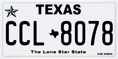 TX license plate CCL8078