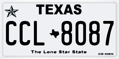 TX license plate CCL8087