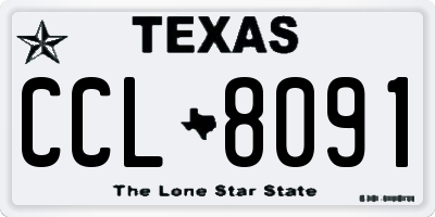 TX license plate CCL8091
