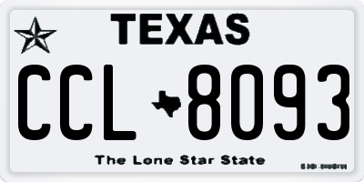 TX license plate CCL8093