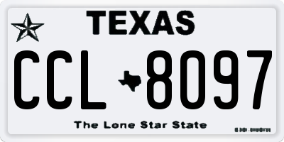 TX license plate CCL8097