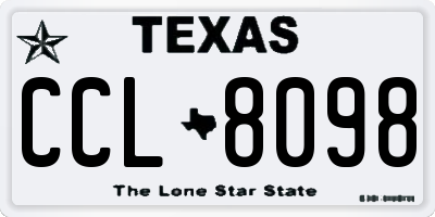 TX license plate CCL8098
