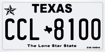 TX license plate CCL8100