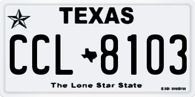 TX license plate CCL8103