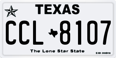 TX license plate CCL8107