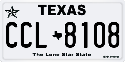 TX license plate CCL8108