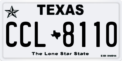 TX license plate CCL8110