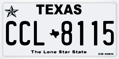 TX license plate CCL8115