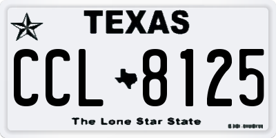 TX license plate CCL8125