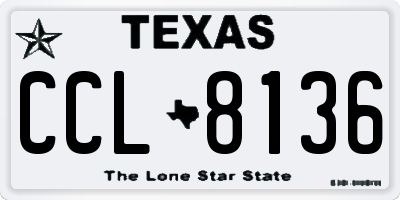 TX license plate CCL8136