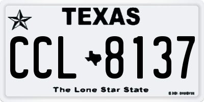 TX license plate CCL8137