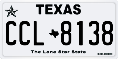 TX license plate CCL8138