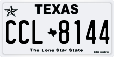 TX license plate CCL8144