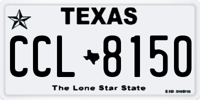 TX license plate CCL8150