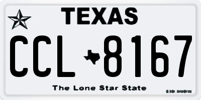 TX license plate CCL8167