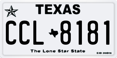 TX license plate CCL8181