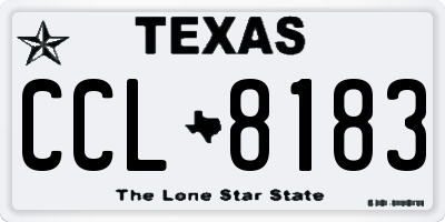 TX license plate CCL8183
