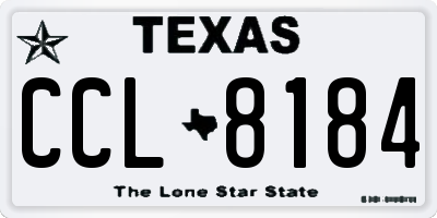 TX license plate CCL8184