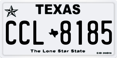 TX license plate CCL8185