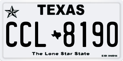 TX license plate CCL8190