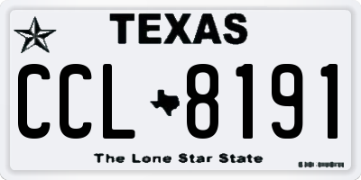 TX license plate CCL8191