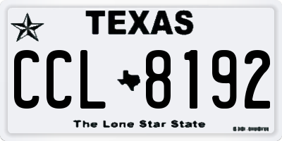 TX license plate CCL8192