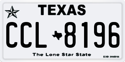 TX license plate CCL8196