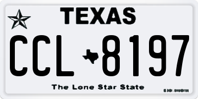 TX license plate CCL8197