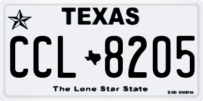 TX license plate CCL8205