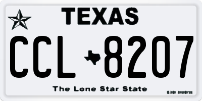 TX license plate CCL8207