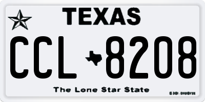 TX license plate CCL8208