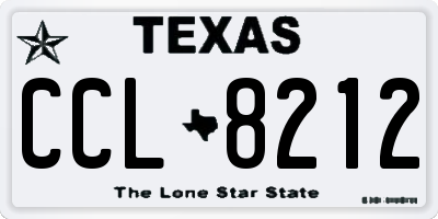 TX license plate CCL8212