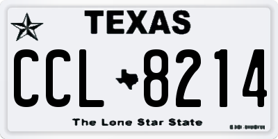 TX license plate CCL8214