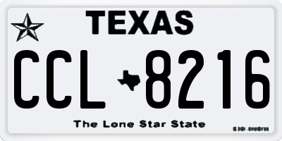 TX license plate CCL8216