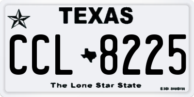 TX license plate CCL8225