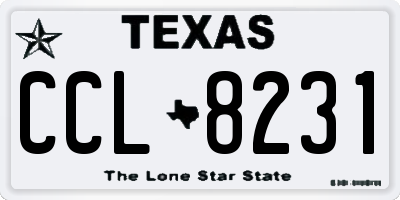 TX license plate CCL8231