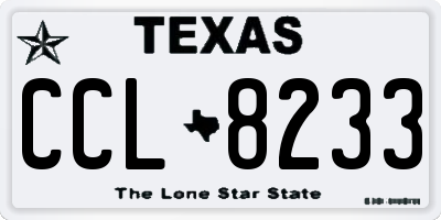 TX license plate CCL8233