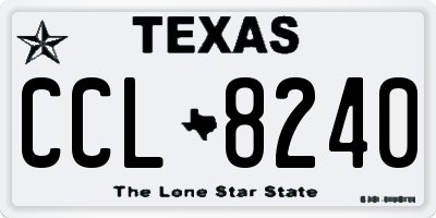 TX license plate CCL8240
