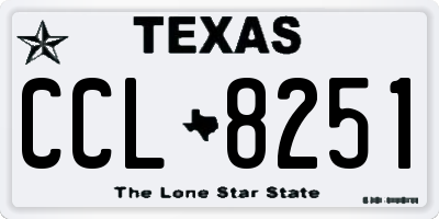 TX license plate CCL8251