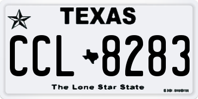 TX license plate CCL8283