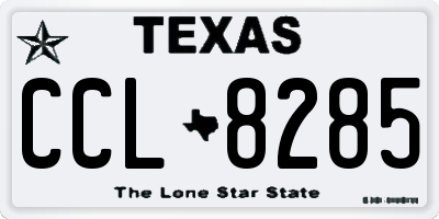 TX license plate CCL8285