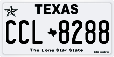 TX license plate CCL8288
