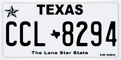 TX license plate CCL8294
