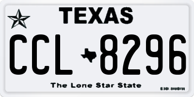 TX license plate CCL8296